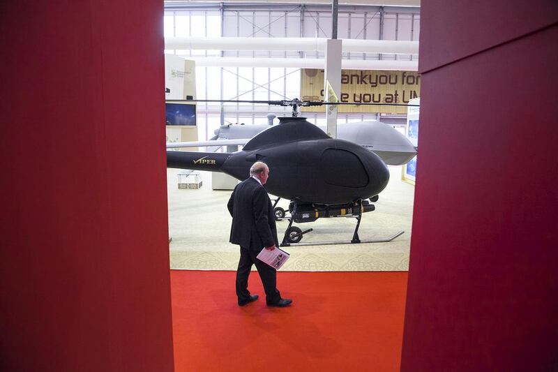 A drone helicopter at the UMEX section of the exhibition. Silvia Razgova / The National