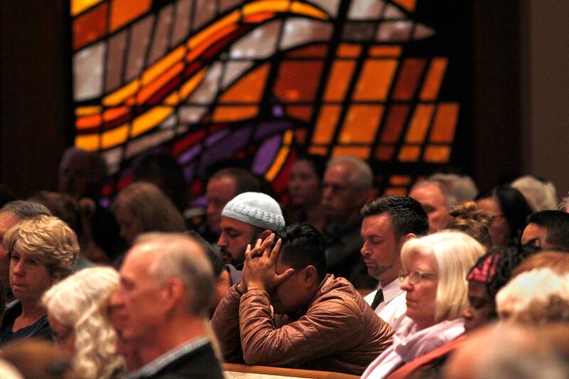 A candlelight vigil is held at Rancho Bernardo Community Presbyterian Church for victims of a shooting incident at the Congregation Chabad synagogue in Poway, north of San Diego, California, U.S. April 27, 2019. REUTERS