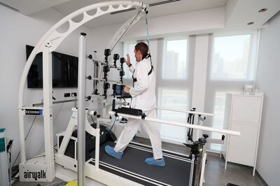 The Cosmos treadmill has over 8,000 sensors that can measure reaction time. Chris Whiteoak/ The National