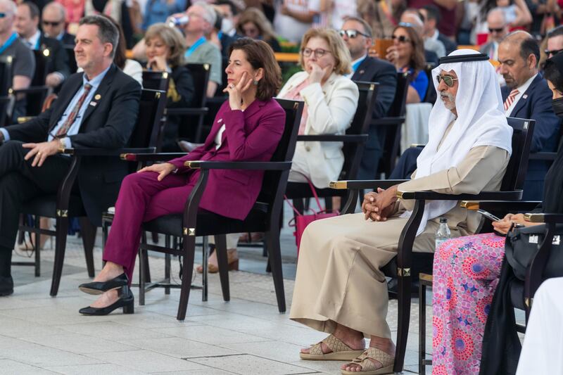 Sheikh Nahyan bin Mubarak, Minister of Tolerance and Coexistence, and Gina Raimondo, US Secretary of Commerce, were among the guests.