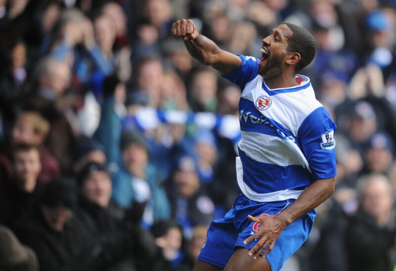 READING, ENGLAND - OCTOBER 27:  Mikele Leigertwood of Reading celebrates scoring their first goal during the Barclays Premier League match between Reading and Fulham at Madejski Stadium on October 27, 2012 in Reading, England.  (Photo by Christopher Lee/Getty Images) *** Local Caption ***  154833197.jpg