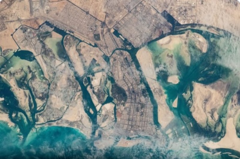 Sultan Al Neyadi has shared an image of Abu Dhabi from space. Photo: Sultan Al Neyadi / Twitter