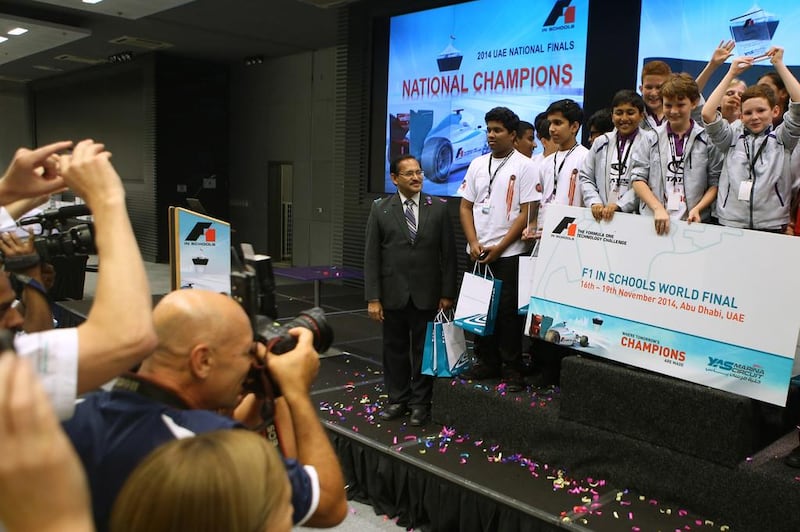 The winning team, Project Speed, from Repton School in Dubai.