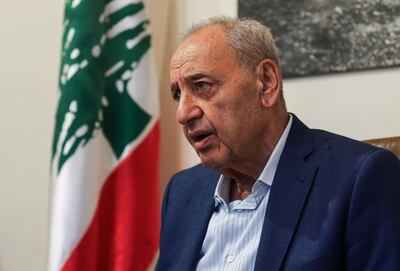 Longtime Lebanese Parliament Speaker Nabih Berri gives an interview with AFP in his home on Msaileh, south of the southern port city of Sidon, on May 8, 2018.
Lebanon's powerful parliament speaker said in an interview on May 8 that the general election's results vindicated a formula in which both the army and the Hezbollah militia guarantee the country's protection.
Polls held two days prior, the first in nine years, saw Hezbollah's allies in parliament garner enough seats to block any attempt by its political foes in parliament to make it disarm. / AFP PHOTO / Mahmoud ZAYYAT
