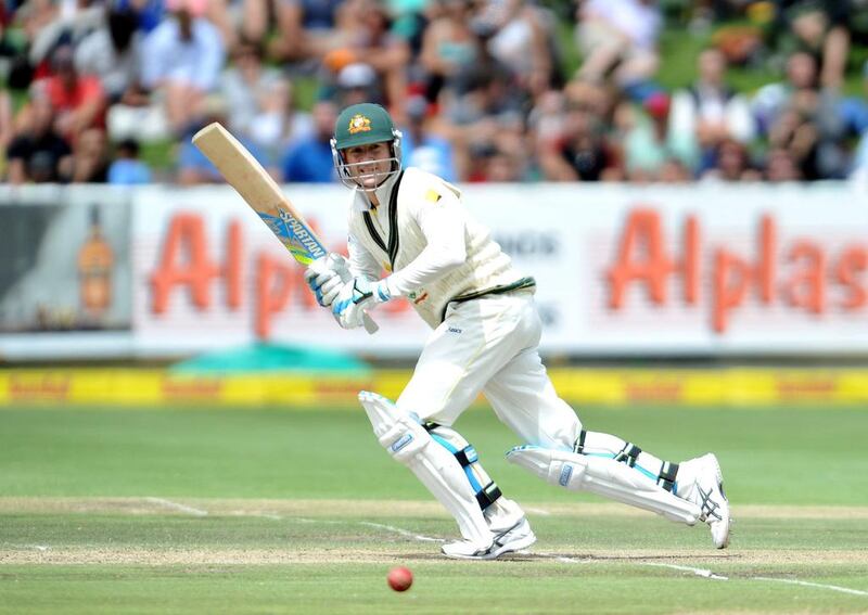 Michael Clarke of Australia bats on the second day of the third Test against South Africa at Newlands in Cape Town on March 2, 2014. Luigi Bennett / AFP