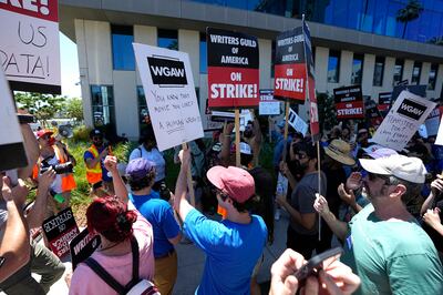 The Writers Guild of America strike began in May. AP