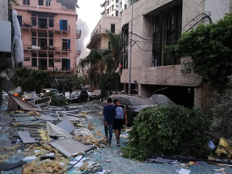 The aftermath of the blast in Beirut. Sunniva Rose / The National