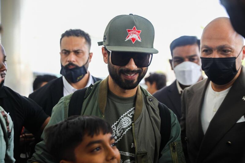 Bollywood star Shahid Kapoor arrives at the W Abu Dhabi - Yas Island.