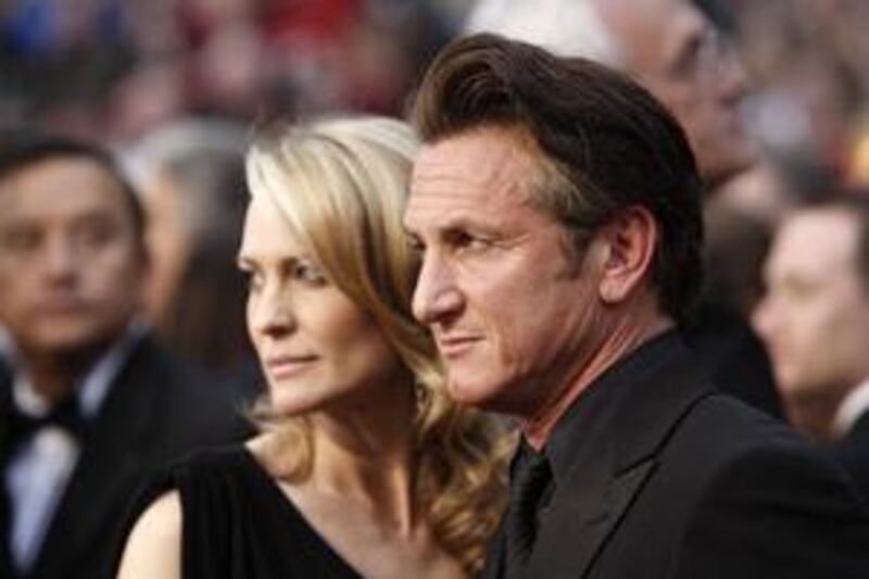 Sean Penn with his wife, Robin Wright Penn, has recently dropped out of two large film projects