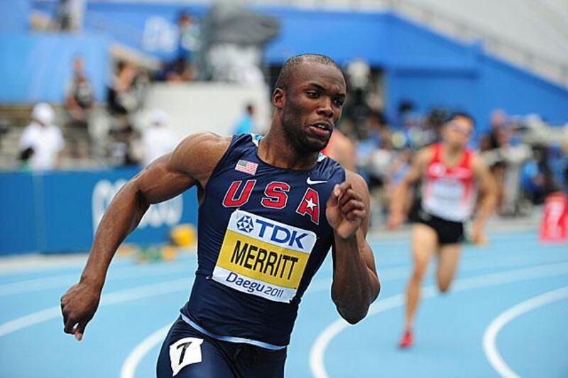 LaShawn Merritt, the US world and Olympic champion over 400m, sets the quickest time this year in his heat. 

Mark Ralston / AFP