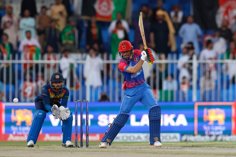 Ibrahim Zadran of Afghanistan at the crease. 