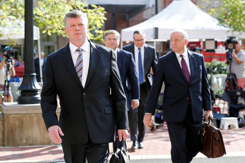 Defense attorney Kevin Downing arrives at the U.S. District Courthouse as closing arguments are expected in former Trump campaign manager Paul Manafort's trial on bank and tax fraud charges stemming from Special Counsel Robert Mueller's investigation of Russia's role in the 2016 U.S. presidential election, in Alexandria, Virginia, U.S., August 15, 2018. REUTERS/Chris Wattie