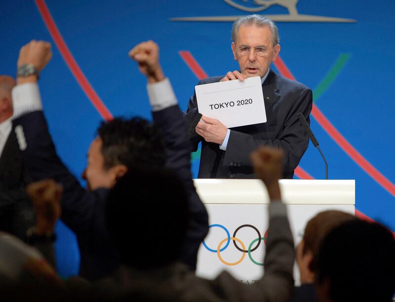 Jacques Rogge President of the International Olympic Committee (IOC) announces Tokyo as the city to host the 2020 Summer Olympic Games during a ceremony in Buenos Aires September 7, 2013.       REUTERS/Fabrice Coffrini/Pool  (ARGENTINA - Tags: SPORT OLYMPICS) *** Local Caption ***  BAS373_OLYMPICS-202_0907_11.JPG