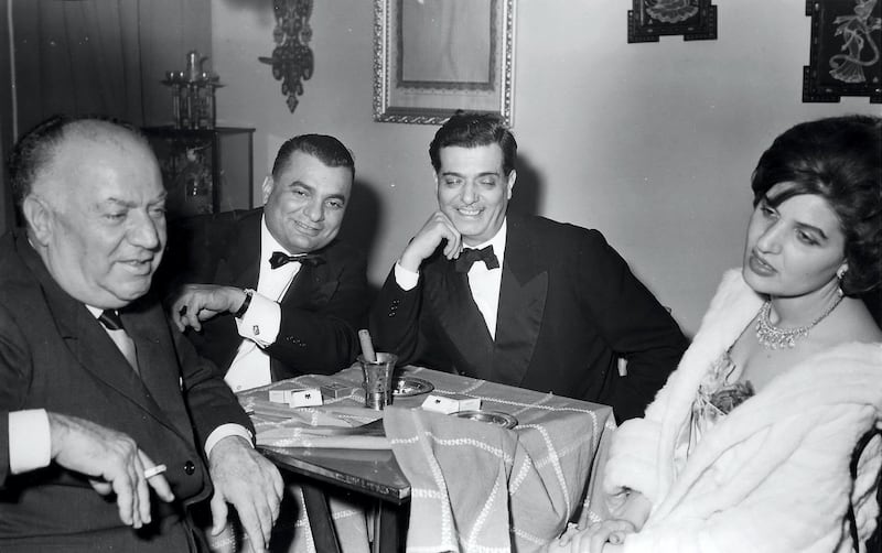 Yusuf Beidas Lebanese publisher Saeed Freihah (L) in Beirut in the 1960s. Beidas's wife Wedad is also shown in the photo.