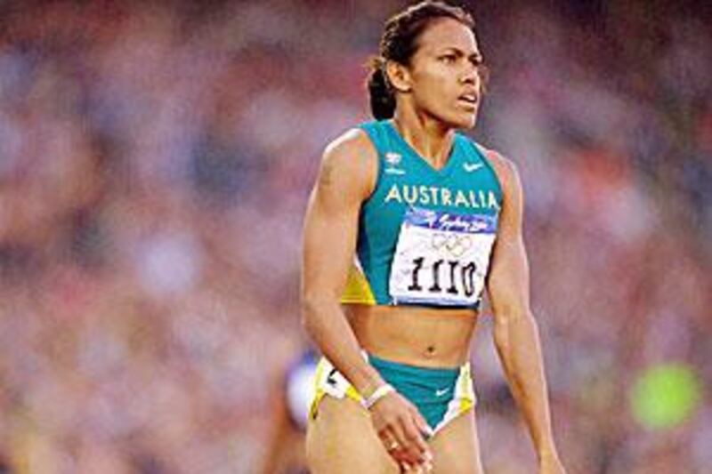 A file shot of Cathy Freeman during the semi-finals at the Sydney Olympics.