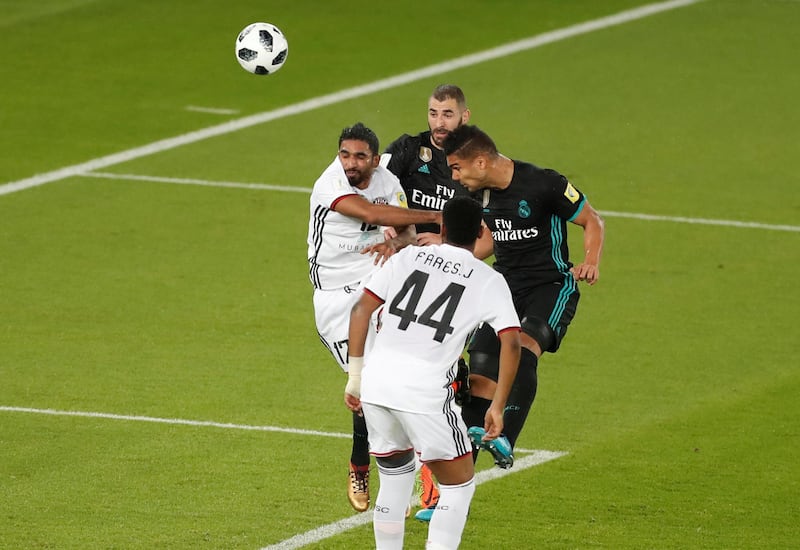 Real Madrid’s Casemiro had a first-half goal ruled out for offside. Amr Abdallah Dalsh / Reuters
