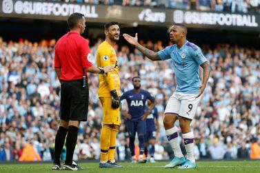 Soccer Football - Premier League - Manchester City v Tottenham Hotspur - Etihad Stadium, Manchester, Britain - August 17, 2019 Manchester City's Gabriel Jesus remonstrates with referee Michael Oliver after his goal is disallowed following a VAR review Action Images via Reuters/Carl Recine EDITORIAL USE ONLY. No use with unauthorized audio, video, data, fixture lists, club/league logos or "live" services. Online in-match use limited to 75 images, no video emulation. No use in betting, games or single club/league/player publications. Please contact your account representative for further details.