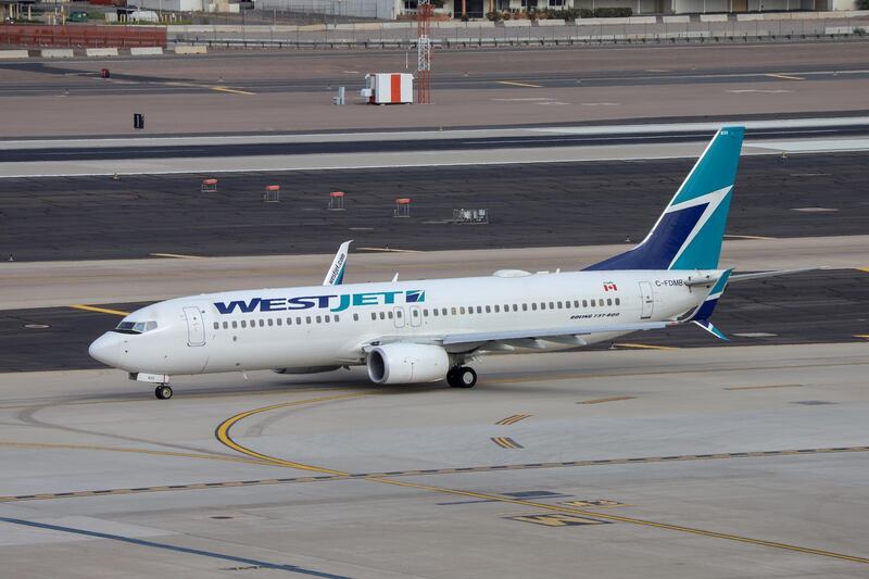 A WestJet flight from Calgary to Toronto was cancelled by the airline when an infant passenger would not wear a face mask. Courtesy Quintin Soloviev / Wikimedia Commons