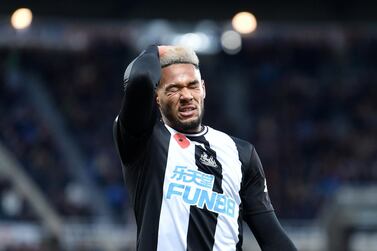 NEWCASTLE UPON TYNE, ENGLAND - NOVEMBER 09: Joelinton of Newcastle United reacts during the Premier League match between Newcastle United and AFC Bournemouth at St. James Park on November 09, 2019 in Newcastle upon Tyne, United Kingdom. (Photo by Nathan Stirk/Getty Images)