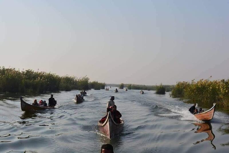 About 3,000 tourists are visiting the marshes on a weekly basis, mainly foreigners. Photo: Raad Al Asadi