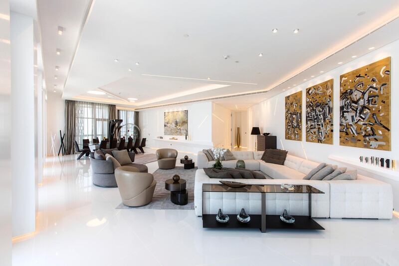 The open-plan living and dining area. Courtesy LuxuryProperty.com