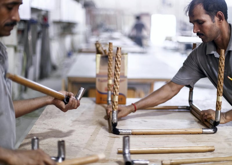 SHARJAH, UNITED ARAB EMIRATES. 7 SEPTEMBER 2019. 
A prototype of Lana El Samman’s table, produced in Aden wood and furniture factory in Sharjah.

Lana El Samman is currently a resident designer in Tashkeel’s Tanween program. The program is open to emerging designers, makers and artisans living and working in the UAE.


Lana El Samman is of Lebanese origin, and grew up in Beirut and later Canada, where she studied interior design followed by a Master’s degree at the Florence Institute of Design, Italy. Her career began as a teaching assistant at the American University of Sharjah before joining Sharjah Art Foundation, which has been her home for the past eight years working as an interior designer and then progressing to become a significant member of the production programme. In the SAF Production Programme, Samman has had the chance to further her furniture design practice and create pieces used by the Foundation for various events.

(Photo: Reem Mohammed/The National)

Reporter: KATE HAZELL
Section: WK