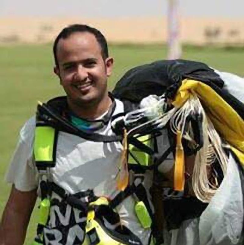 Experienced skydiver Majed Al Shuaiby, 35, from Riyadh, died in April last year at Skydive Dubai's desert site. Courtesy Thamer  Al Shuaiby