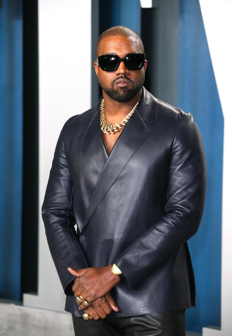 Kanye West attends the 2020 Vanity Fair Oscar Party following the 92nd annual Oscars at The Wallis Annenberg Center for the Performing Arts in Beverly Hills on February 9, 2020. (Photo by Jean-Baptiste Lacroix / AFP)