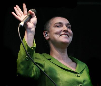 Sinead O'Connor takes to the stage for the finale of the Africa Day celebrations at Dublin Castle in 2008. PA