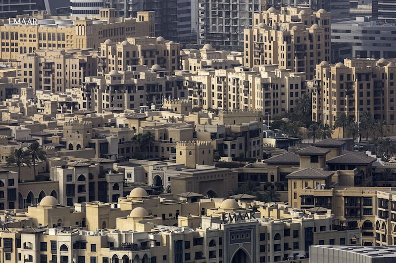 Residential properties stand in the Old Town Island area, developed by Emaar Properties PJSC, in Dubai, United Arab Emirates, on Tuesday, July 23, 2019. Like the rest of the city, the business center has suffered from a prolonged real-estate slump brought on by oversupply and slower economic growth. Photographer: Christopher Pike/Bloomberg