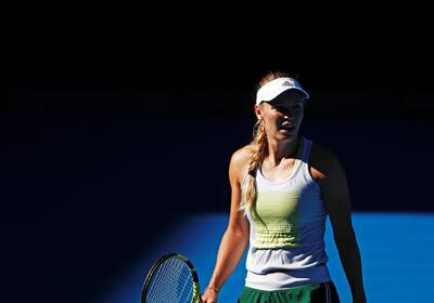 Tennis - Australian Open - Melbourne Park, Melbourne, Australia - January 11, 2019 - Denmark's Caroline Wozniacki trains.  REUTERS/Edgar Su