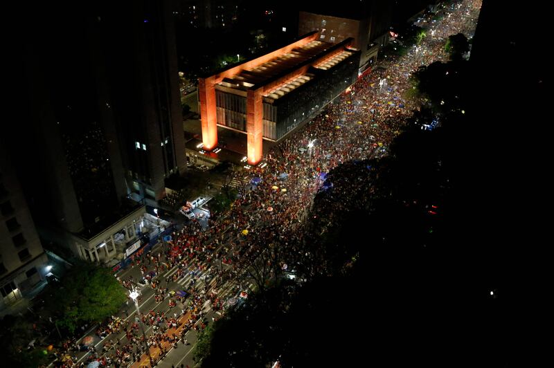 Supporters of Mr da Silva in Sao Paulo. AFP