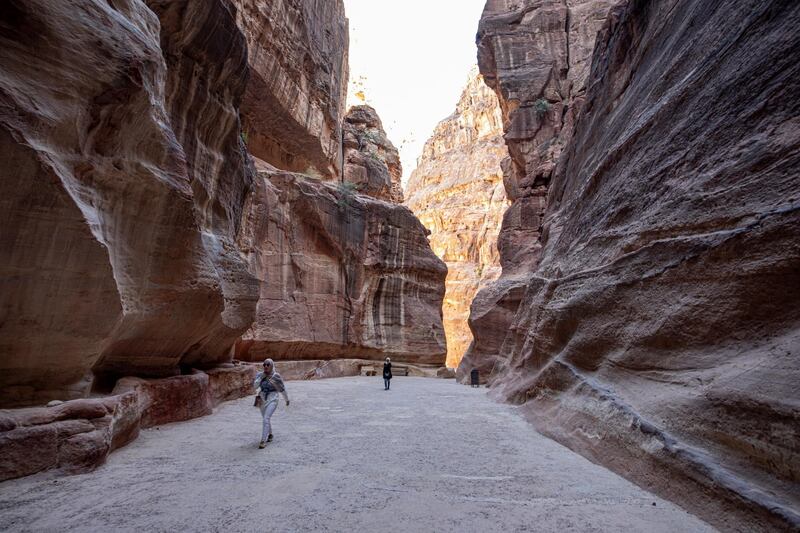 Domestic tourists visit the reopened Petra archeological site, in Petra, some 280 km south of Amman, Jordan. EPA