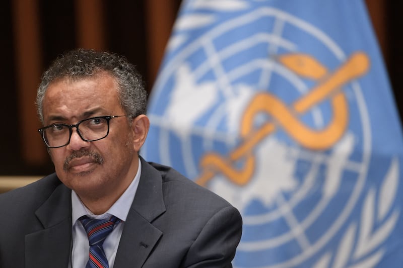 WHO chief Dr Tedros Adhanom Ghebreyesus. Covid case numbers are on the rise in some parts of the world. AFP