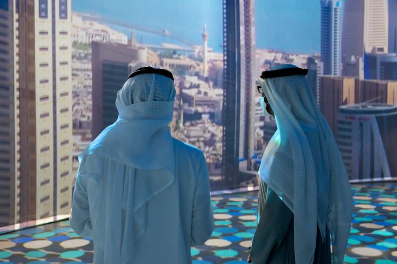 Sheikh Mohamed bin Zayed visits the Kuwait pavilion at Expo 2020 Dubai.