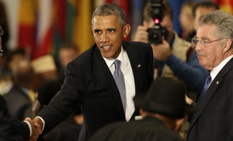 US president Barack Obama at the United Nations General Assembly  in New York this week. Peter Foley / EPA