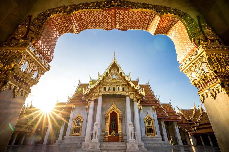 Bangkok City - Benchamabophit  dusitvanaram temple from Bangkok Thailand. Courtesy Four Seasons