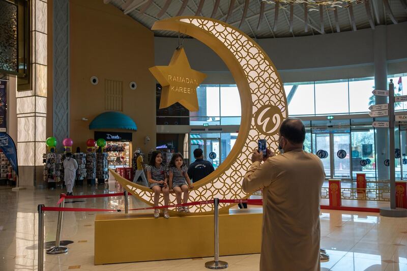 A Ramadan decoration inside Deira Waterfront Market in Dubai. Getty Images