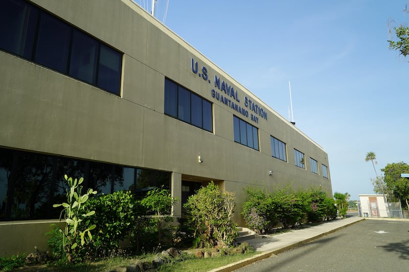 The exterior of a building at the US Naval Station at Guantanamo Bay