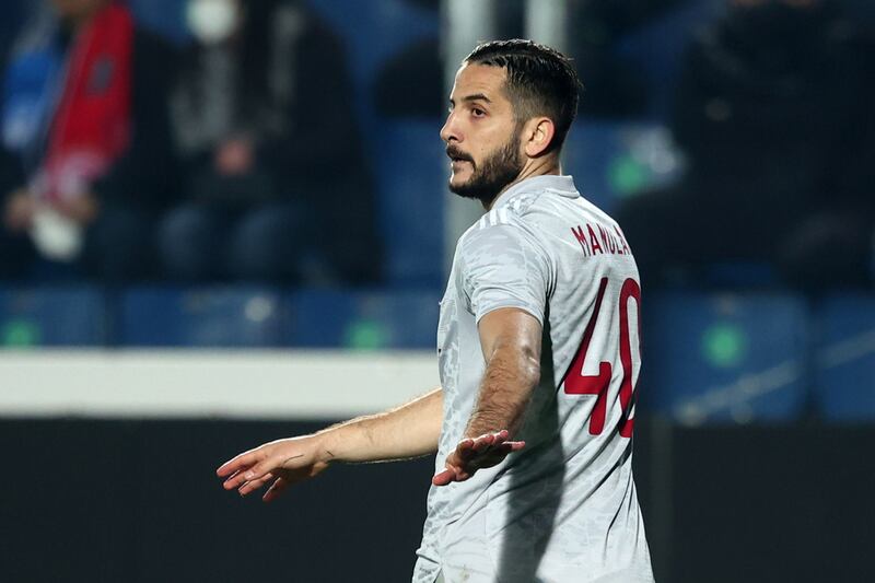 Kostas Manolas during Olympiacos' Europa League match against Atalanta on February 17, 2022. EPA