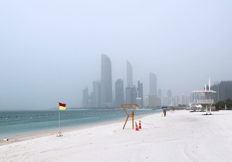 Abu Dhabi, UAE.  May 13, 2018.  Hazy views due to gusty winds at the Corniche.
 Victor Besa / The National
National