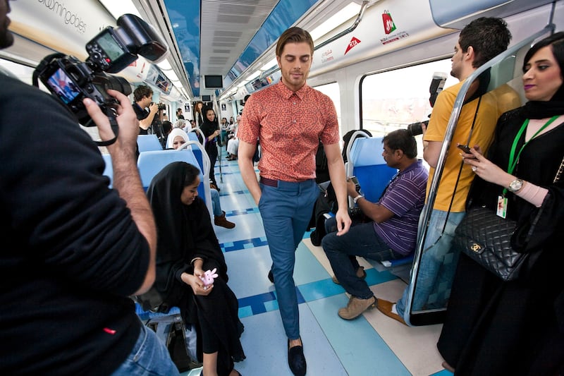 DUBAI, UNITED ARAB EMIRATES,  January 23, 2013. The Fashion Train show by Dubai Shopping Festival and Bloomingdales where a fashion show was held on the Dubai Metro. (ANTONIE ROBERTSON / The National)