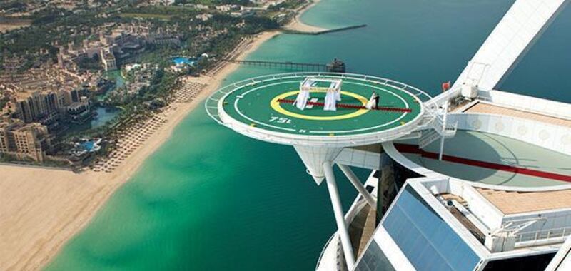 Get married on the Burj Al Arab helipad for Dh200,000. Photo Courtesy of Jumeirah Group