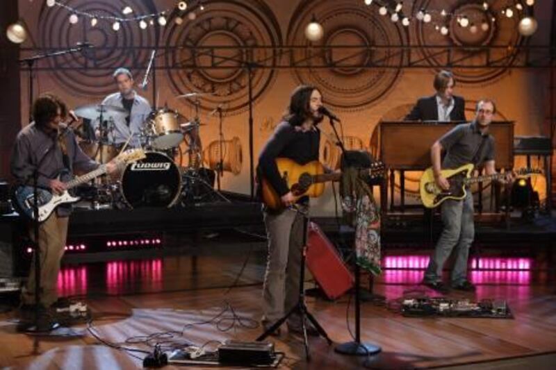 TONIGHT SHOW WITH JAY LENO -- Episode 3444 -- Pictured: Musical guest Bright Eyes performs on September 26, 2007 (Photo by: Margaret Norton/NBCU Photo Bank via AP Images)