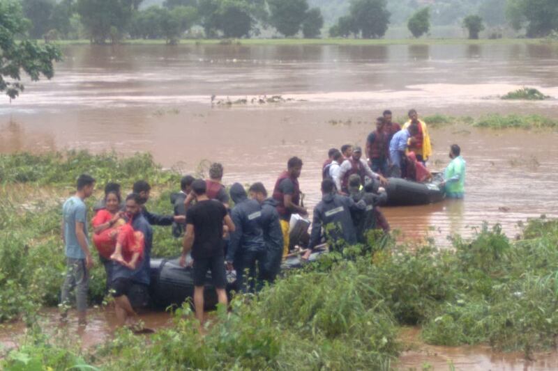 More than 1,000 people had to be rescued from floods in Raigad district.