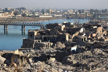 A view of the destruction in the old city of Mosul. Iraq needs to spend heavily on reconstruction of areas devastated by war. AFP