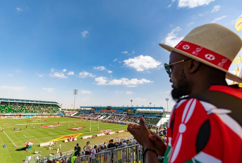 Kenya and USA face off in the HSBC World Rugby Sevens series in Dubai. Chris Whiteoak / The National
