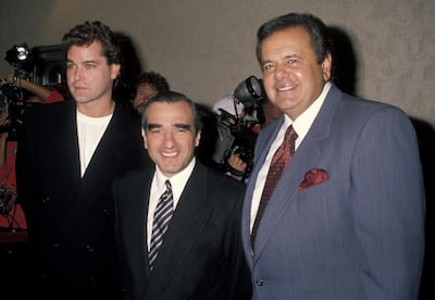 Ray Liotta, Martin Scorsese and Paul Sorvino during "Goodfellas" New York City Premiere at Museum of Modern Art in New York City, New York, United States. (Photo by Ron Galella, Ltd./Ron Galella Collection via Getty Images)
