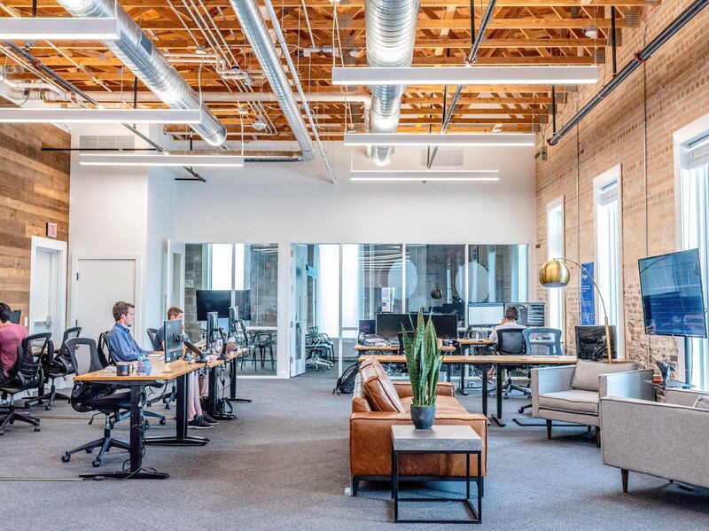 Strategist Mimi Nicklin says a successful office environment 'shows great empathy for employees, in terms of light, space, comfort, superior design and room to breathe'. Unsplash  