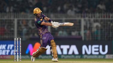 Kolkata Knight Riders' Phil Salt bats during the Indian Premier League cricket match between Kolkata Knight Riders and Lucknow Super Giants in Kolkata, India, Sunday, April 14, 2024.  (AP Photo / Bikas Das)